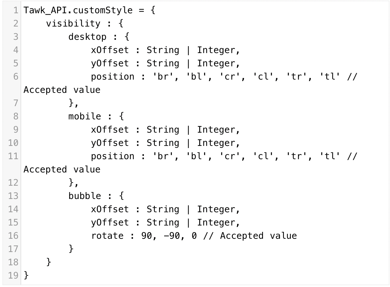 Справочный центр | Настройка размещения виджета с помощью JavaScript API