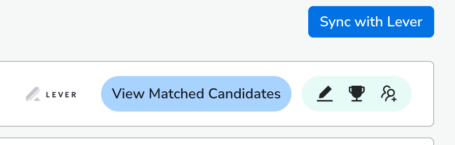 Suitable tracking page showing view matched candidates button next to Lever listing